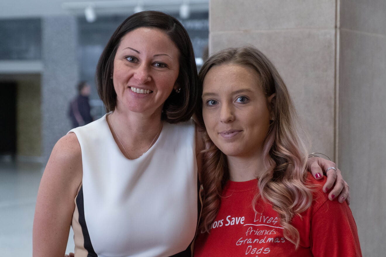 Veronica Mullen, left, donated a kidney to Jordan Ryan, who had been on dialysis for 13 years.